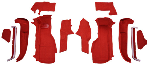 1990-1993 Chevrolet Corvette Front Set with Pad Cutpile Carpet Flooring 801 Black