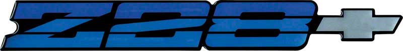 1986-87 Camaro Z28 Blue Metallic Rear Panel Emblem with Silver Bow Tie 