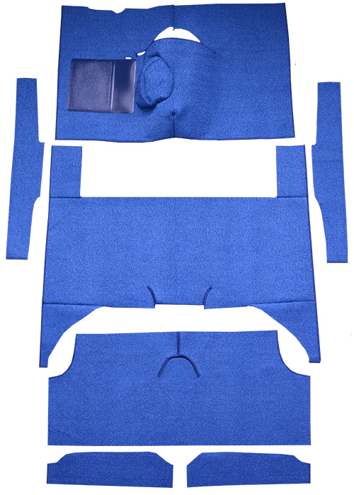 1963-1965 Ford Falcon 4DR Wagon 4spd Bench Seat 8 Cylinder Loop Carpet Flooring 01 Black