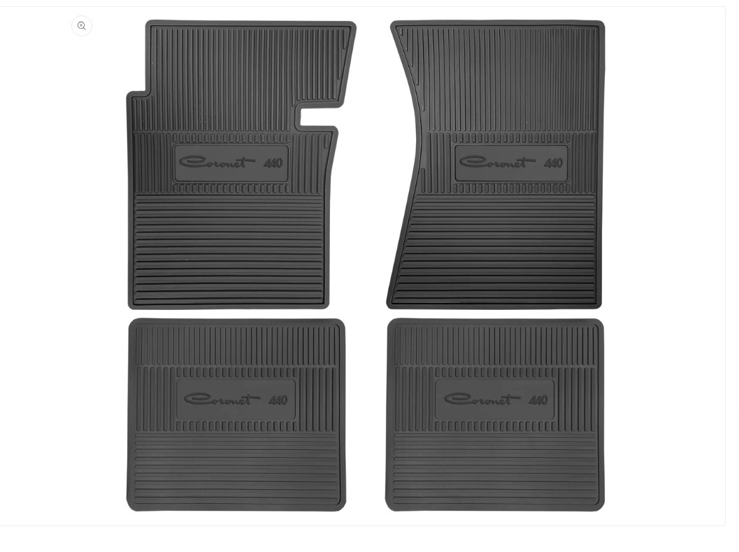 1965 Dodge Coronet 440 B-Body Next Generation Custom Vintage Rubber Floor Mats Package