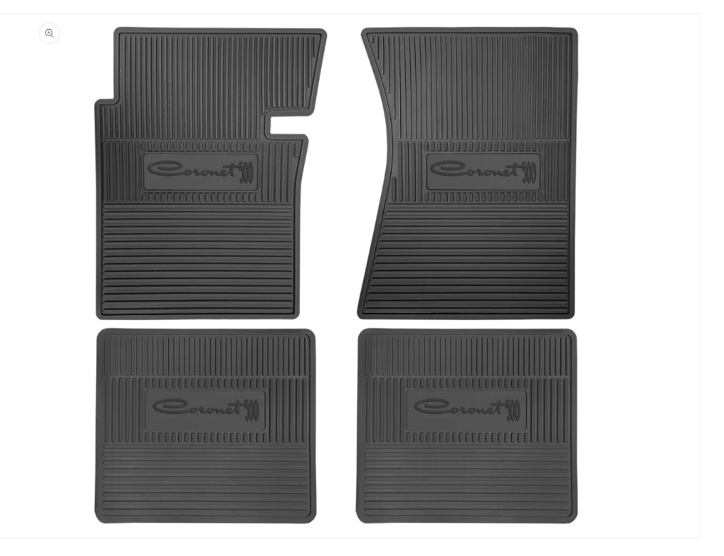 1965 Dodge Coronet 500 B-Body Next Generation Custom Vintage Rubber Floor Mats Package