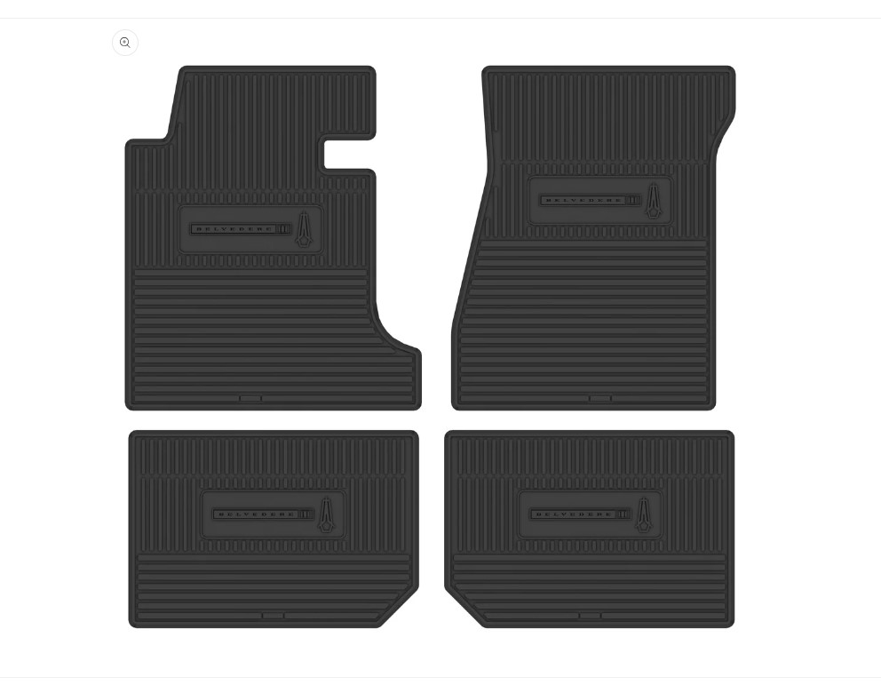 1966-1967 Plymouth Belvedere Ii Next Generation Custom Vintage Rubber Floor Mats Package