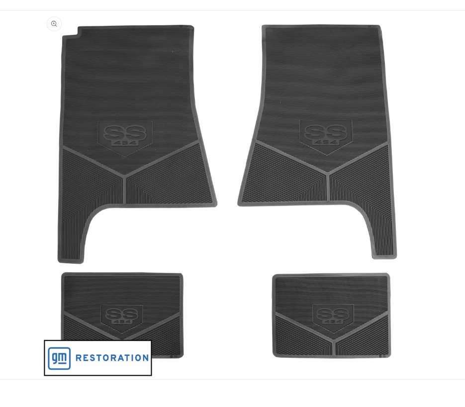 1970-1972 Chevrolet Chevelle Malibu SS Next Generation Custom Vintage Rubber Floor Mats Package