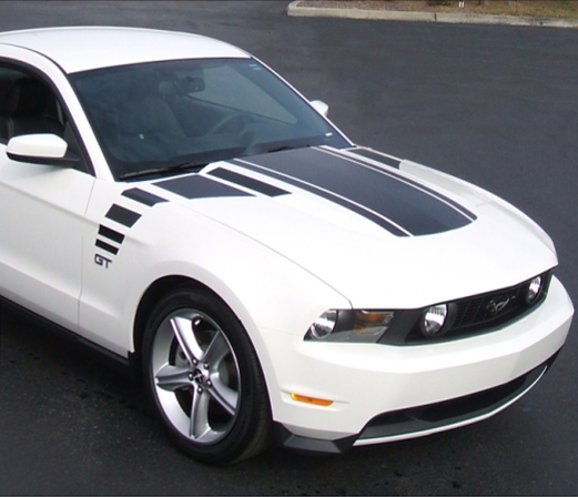 2010-12 Mustang Triple Hood Bulge Stripe with Fader Decal Kit