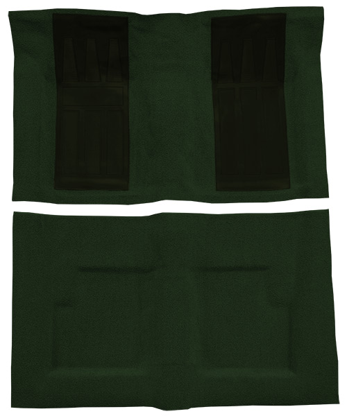 1969-1971 Ford Torino GT 2DR Convertible Auto with 2 Dark Green Inserts Loop Carpet Flooring 01 Black