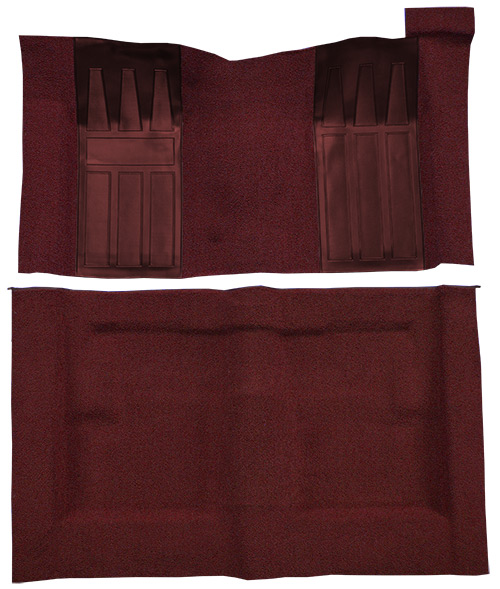 1969-1971 Ford Torino GT 2DR Hardtop/Fastback Auto with 2 Maroon Inserts Loop Carpet Flooring 01 Black