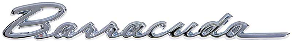 1968 Plymouth Barracuda Script Fender Emblem - All-Chrome Finish for Classic Restoration