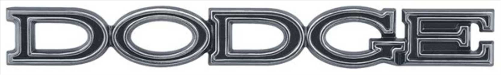 1971 Dodge Challenger "DODGE" Trunk Lid Emblem - Adhesive Backed OEM-Style Reproduction