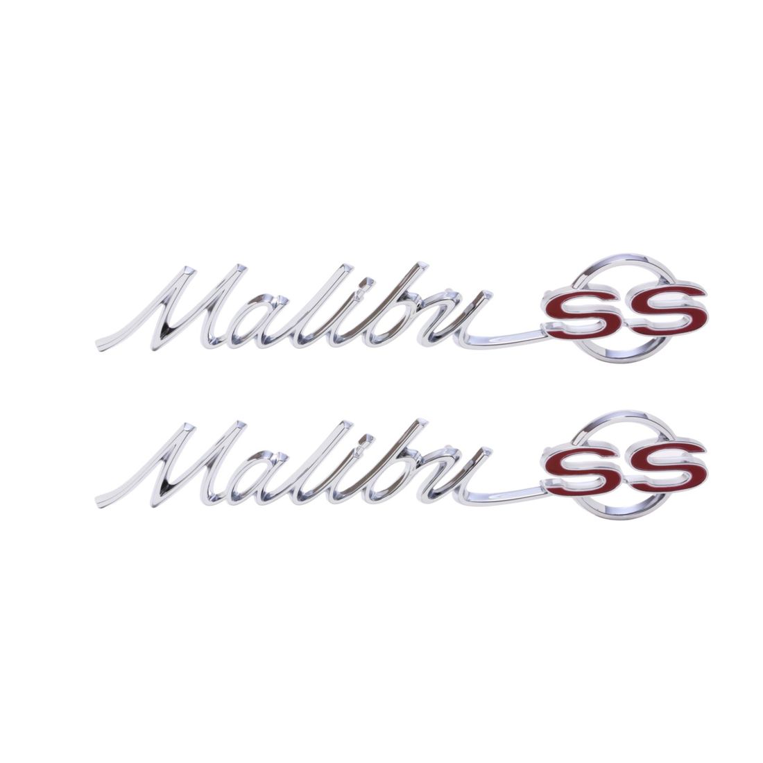 1965 Chevelle Rear Quarter Emblem, “Malibu SS”, Sold as a Pair