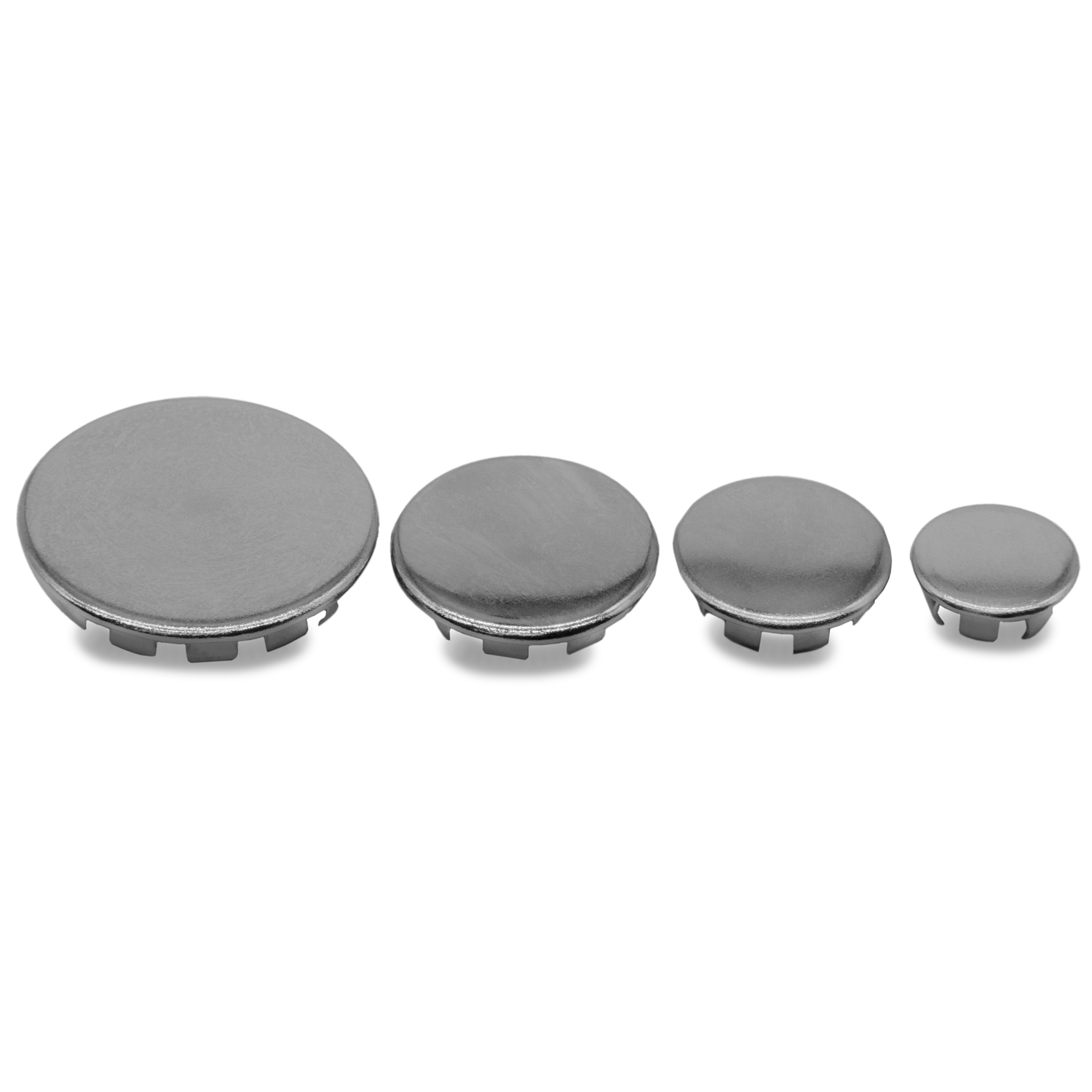 Metro Plug Buttons, Nickel Plated - 3/8", 1/2", 5/8", 7/8" Holes Sizes; 4P 32