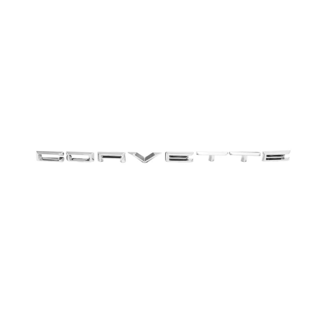 1961-1962 Corvette Front Letters, “CORVETTE”, without Studs, Sold as a Set