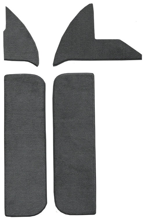 1972-1973 Dodge W300 Pickup Door & Kick Panel Inserts with Cardboard Loop Carpet Flooring 01 Black