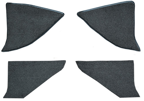 1978-1980 Chevrolet K10 Kick Panel Inserts with Cardboard Cutpile Carpet Flooring 801 Black