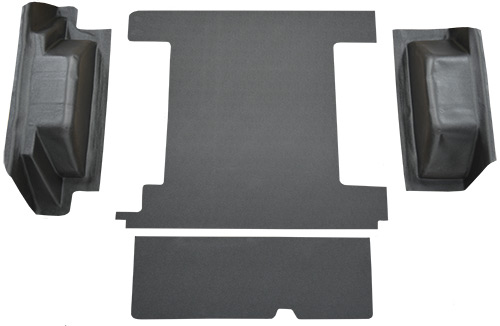 1966-1976 Ford Bronco 2 Gas Tanks with Tailgate Lock Cargo Area Vinyl Carpet Flooring #16 Black