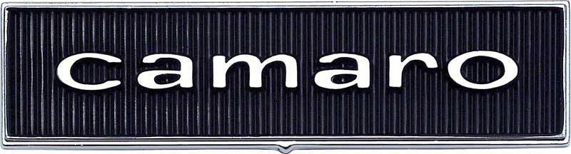 1967 Camaro Standard Door Panel Emblems in Block Lettering 