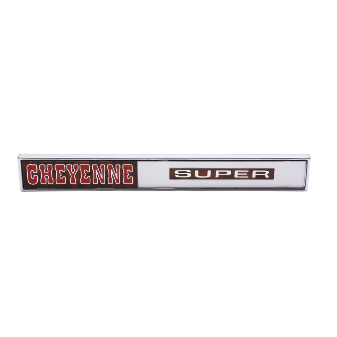 1971 Chevrolet GMC Truck Glove Box Door Emblem, “Cheyenne Super”, Sold as Each