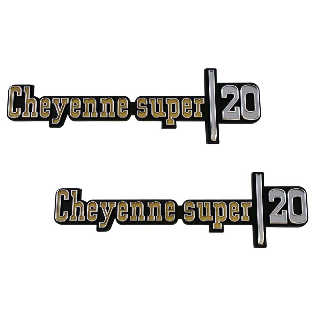 1973-76 Chevrolet Truck Cheyenne Super 20 Fender Emblem Set