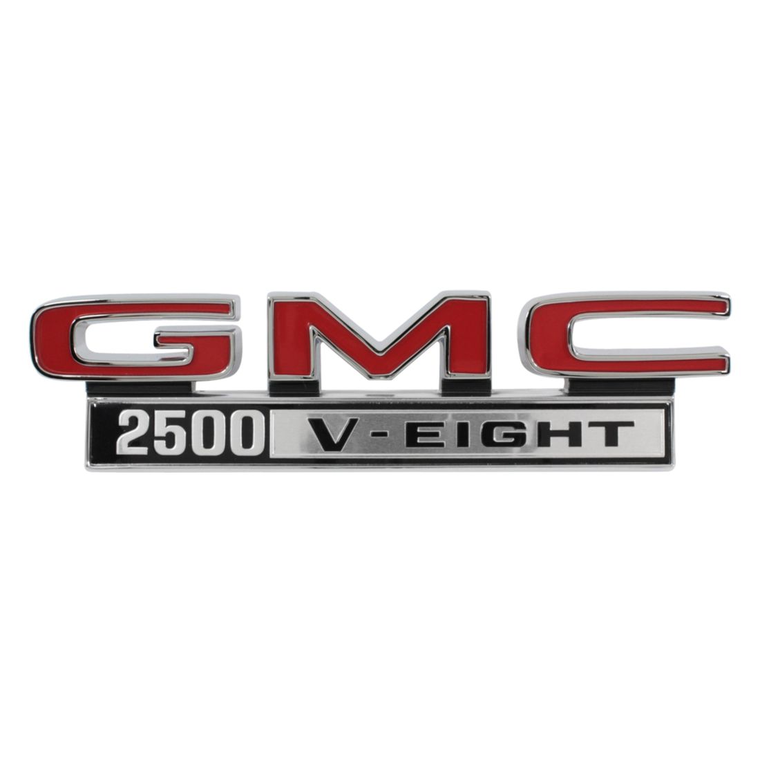 1968-1972 GMC Truck Front Fender Emblem, “GMC 2500 V-Eight”, Sold as a Pair