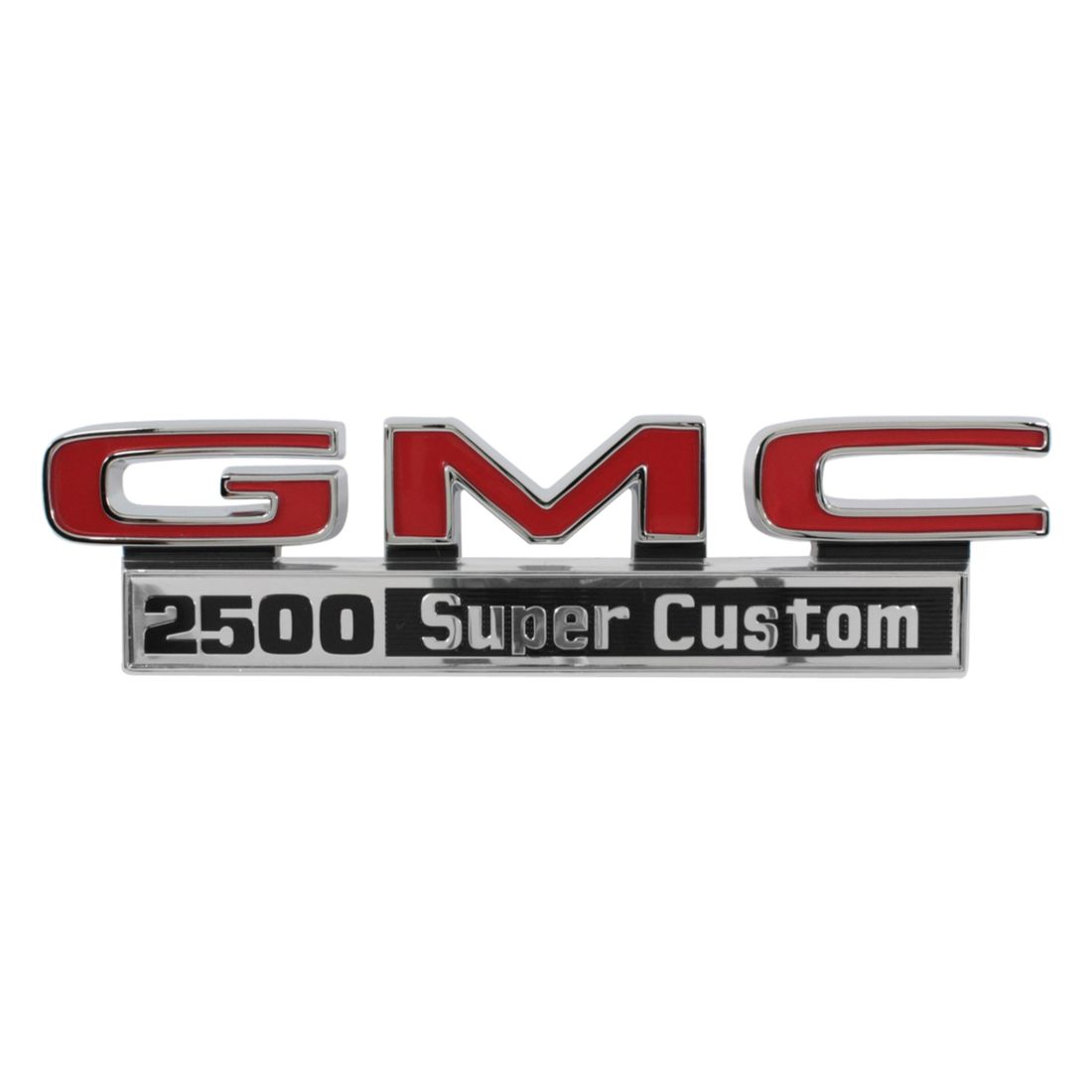 1971-1972 GMC Truck Front Fender Emblem, “GMC 2500 Super Custom”, Sold as a Pair