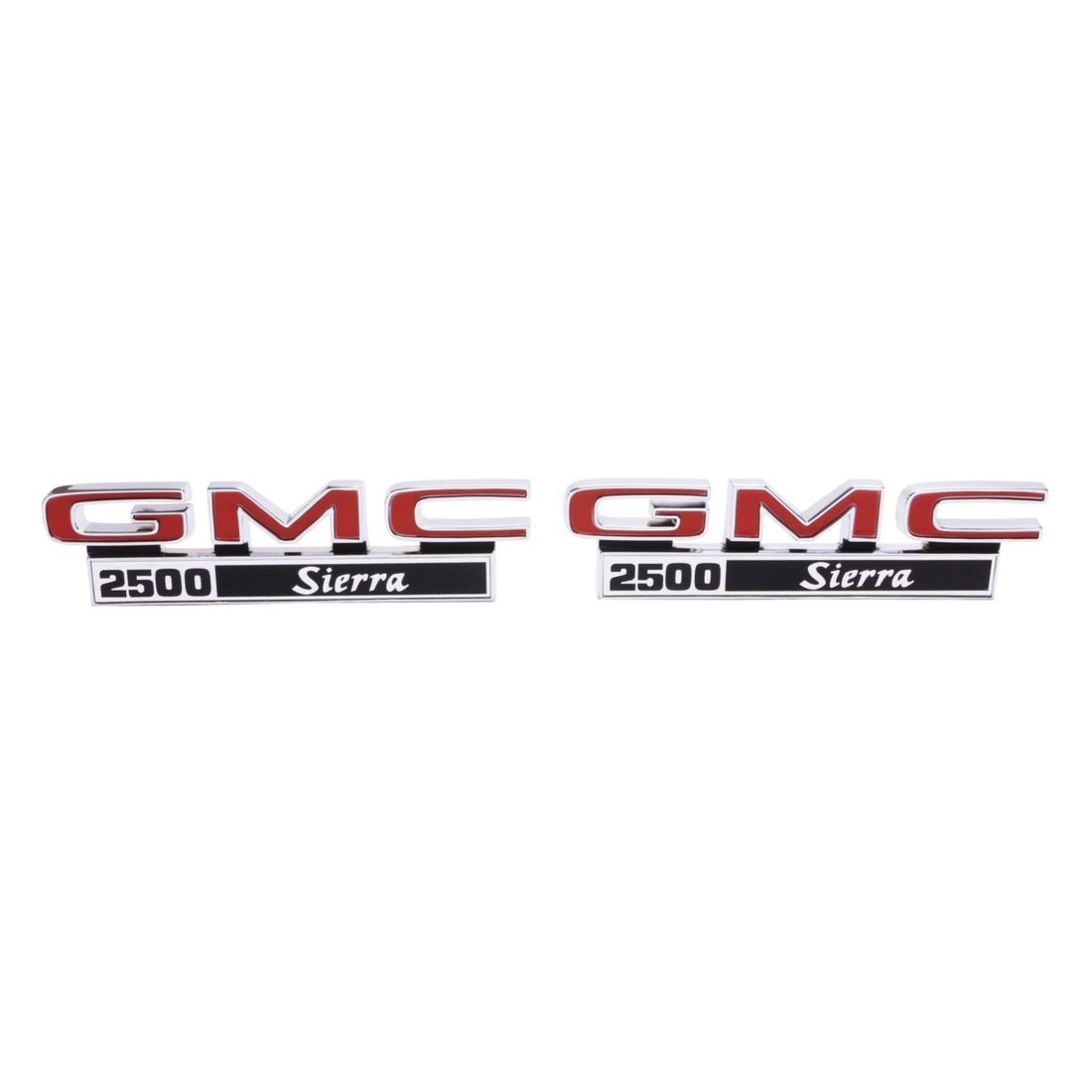 1971-1972 GMC Truck Truck Front Fender Emblem, “GMC 2500 Sierra”, Sold as a Pair