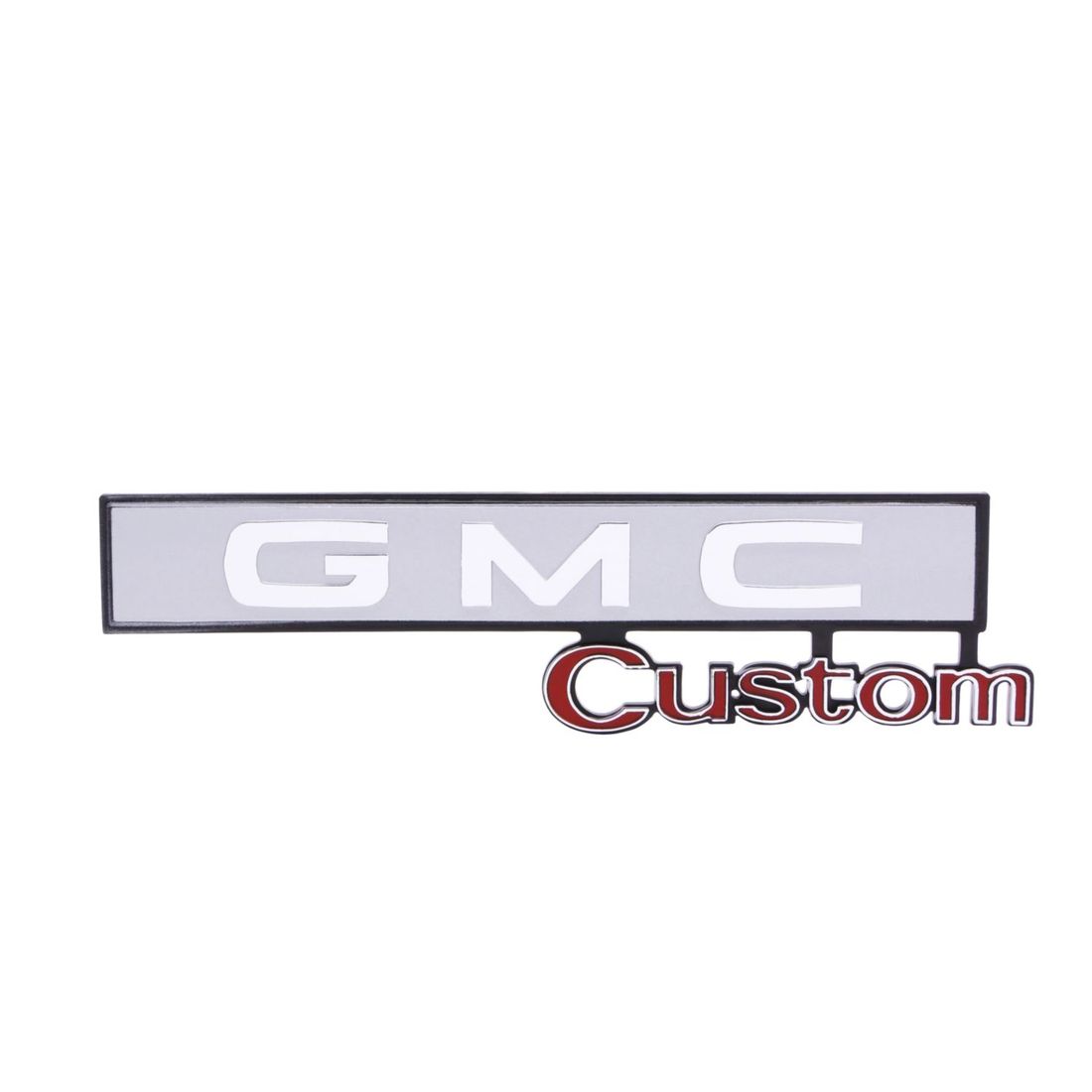 1969-1972 GMC Truck Glove Box Door Emblem, “GMC Custom”, Sold as Each