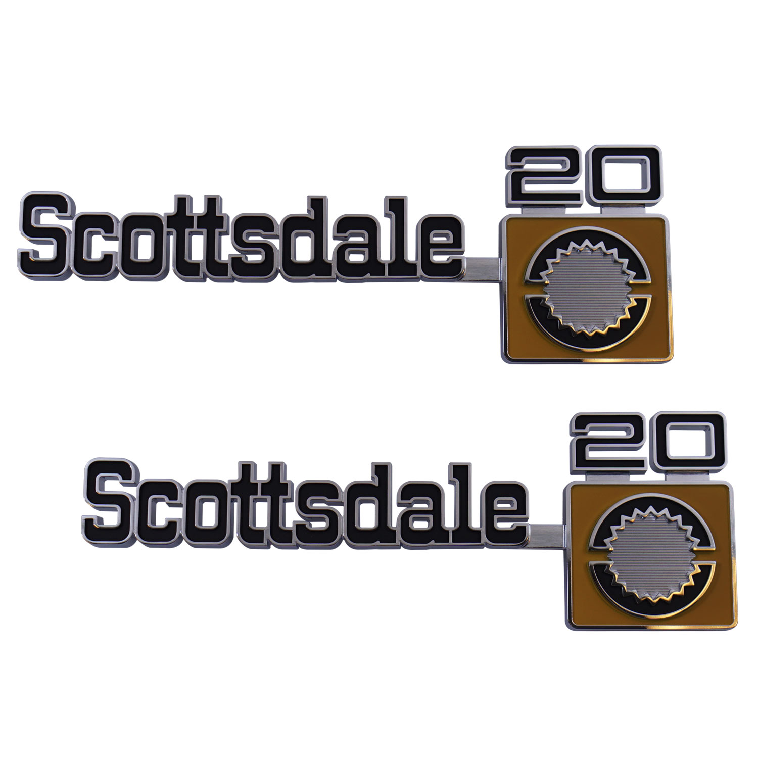 1975-80 Chevrolet Truck Scottsdale 20 Fender Emblem Set