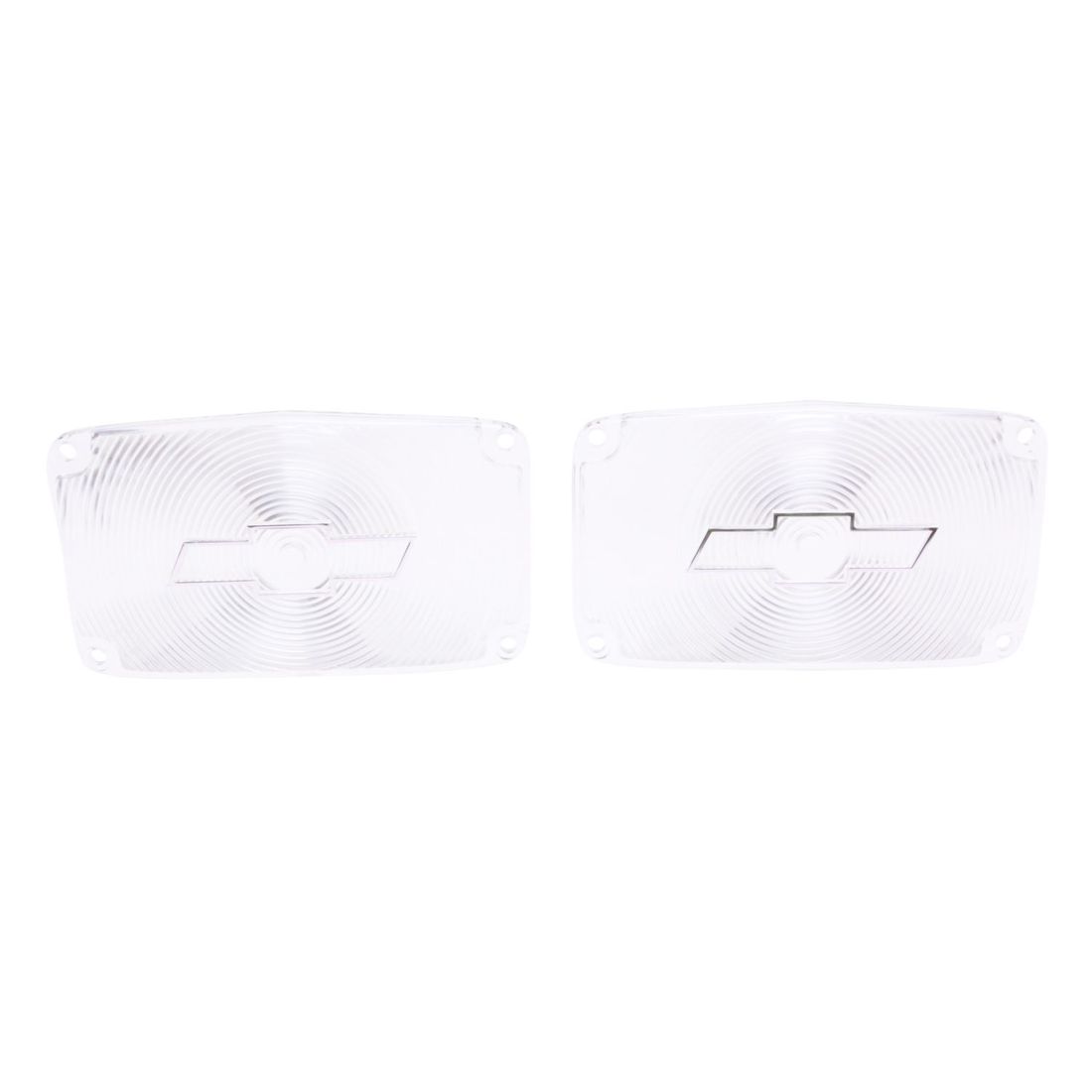 1956 Full-Size Chevrolet Clear Parking Light Lens with Chrome Bowtie Pair