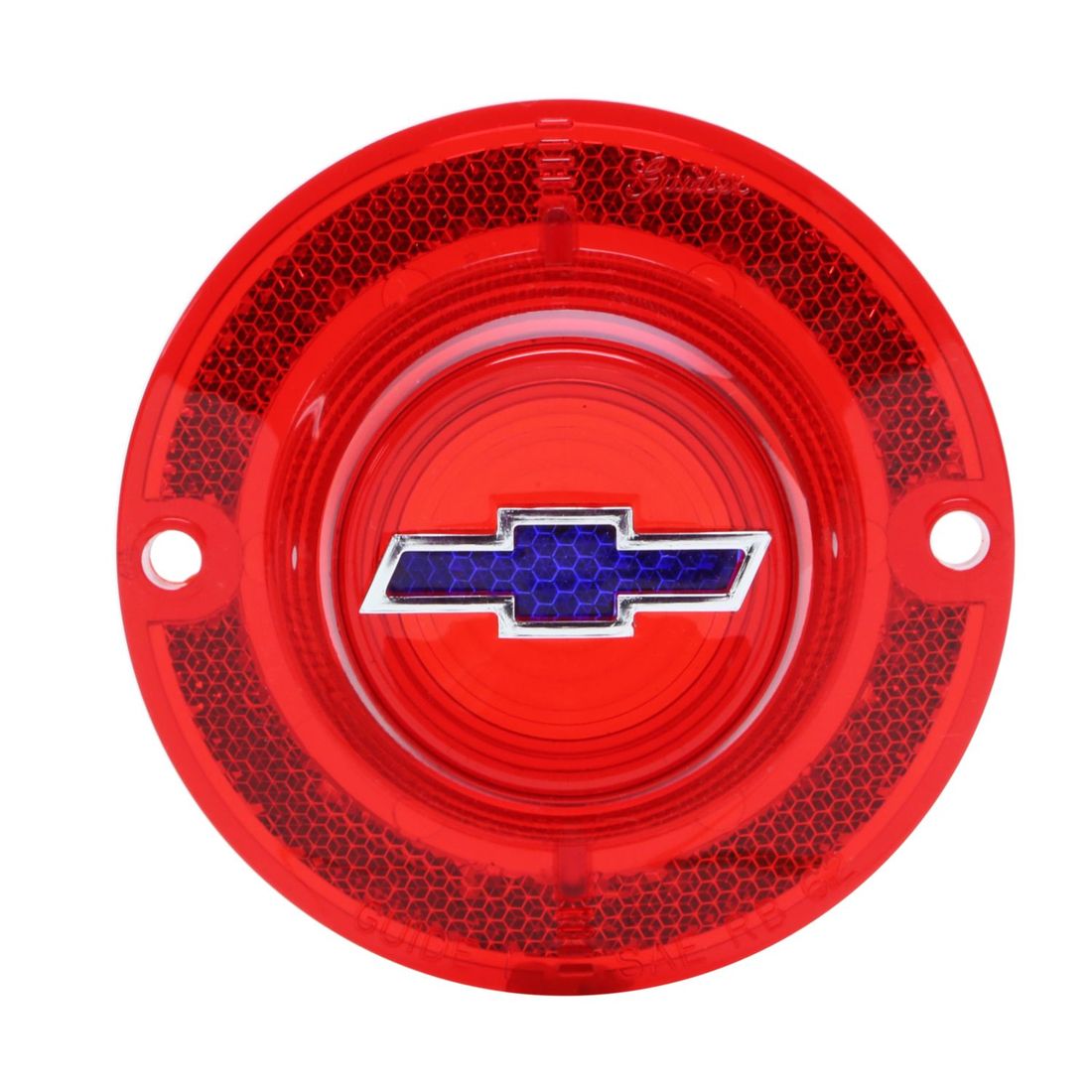 1962 Full-Size Chevrolet Red Tail Light Lens with Blue Bowtie Trim Included Each