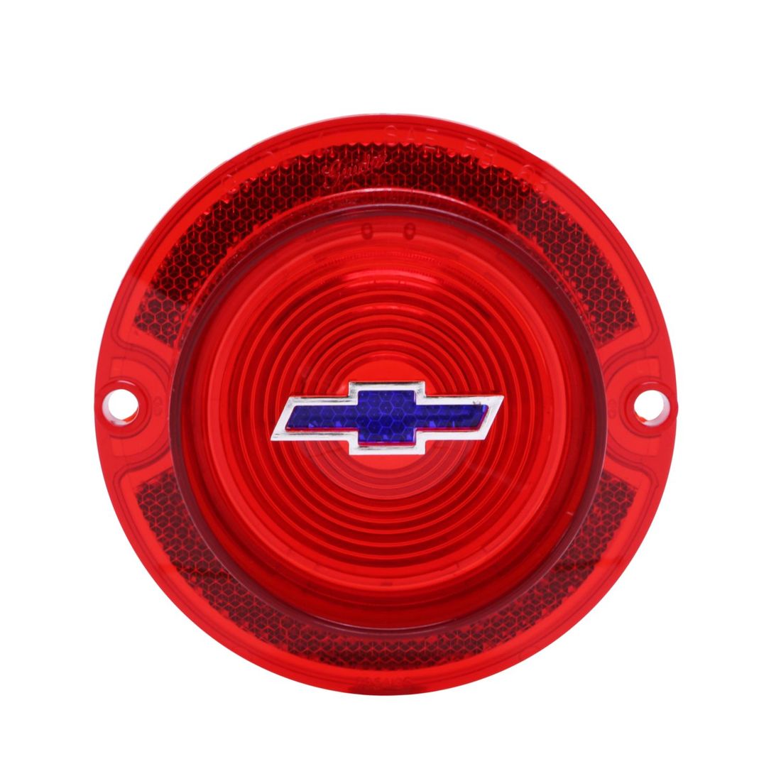 1963 Full-Size Chevrolet Red Tail Light Lens with Blue Bowtie, Sold as Each