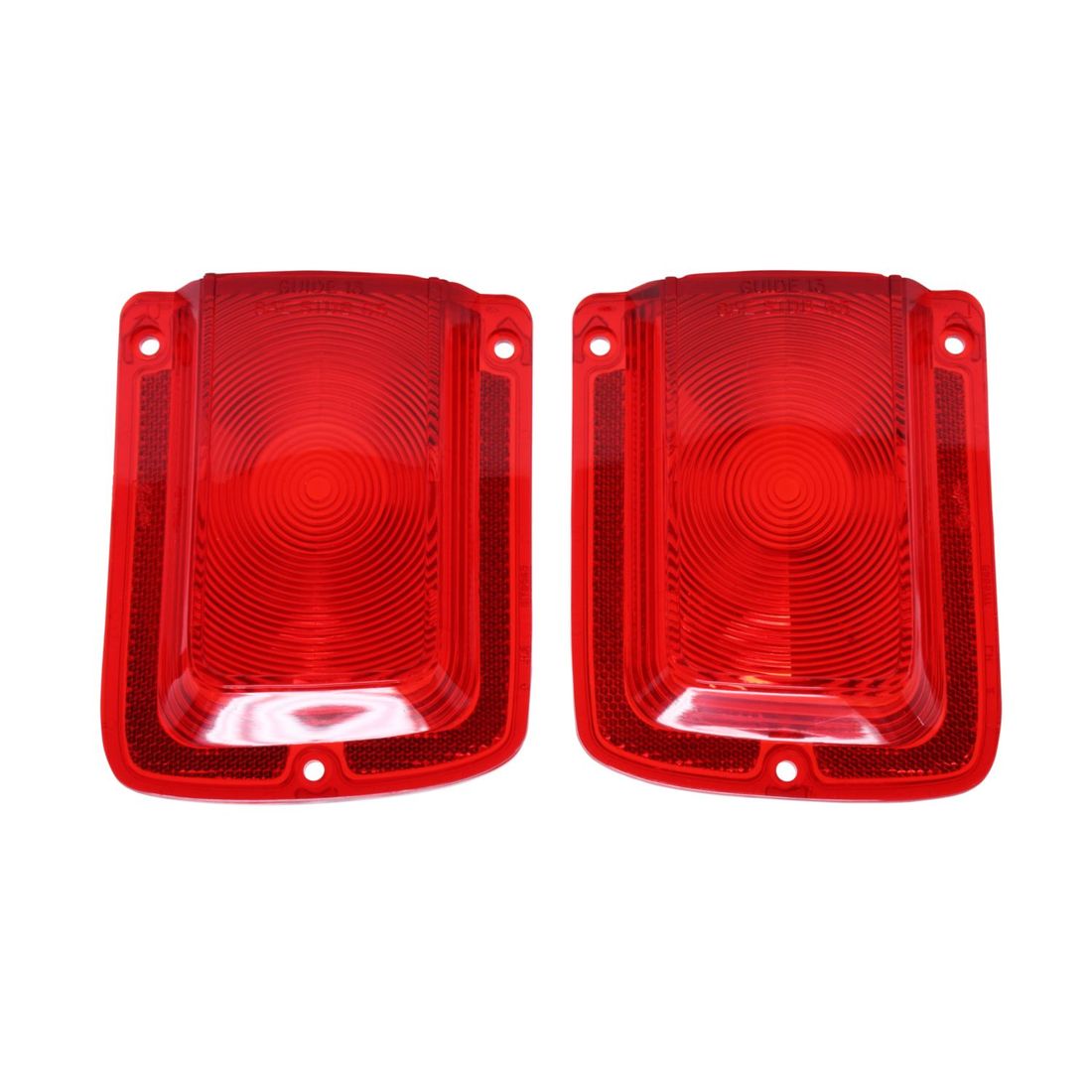 1965 Chevelle Red Tail Light Lens without Chrome Trim, Sold as a Pair