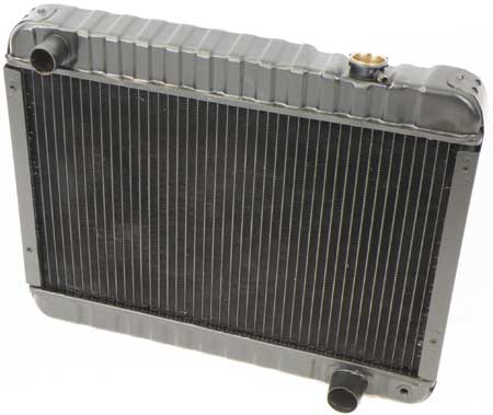 63-67 Nova 327/350Hp Radiator M/T 4 Row LH Inlet Recessed Side Brckts (15-1/2"X25-3/8"X2-5/8" Core) 