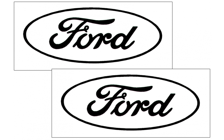 Ford Oval Logo Decal Set - Open Style - 4