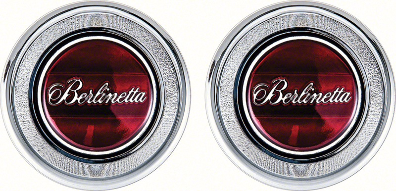 1979-81 Camaro Red Berlinetta Interior Door Panel Emblems 