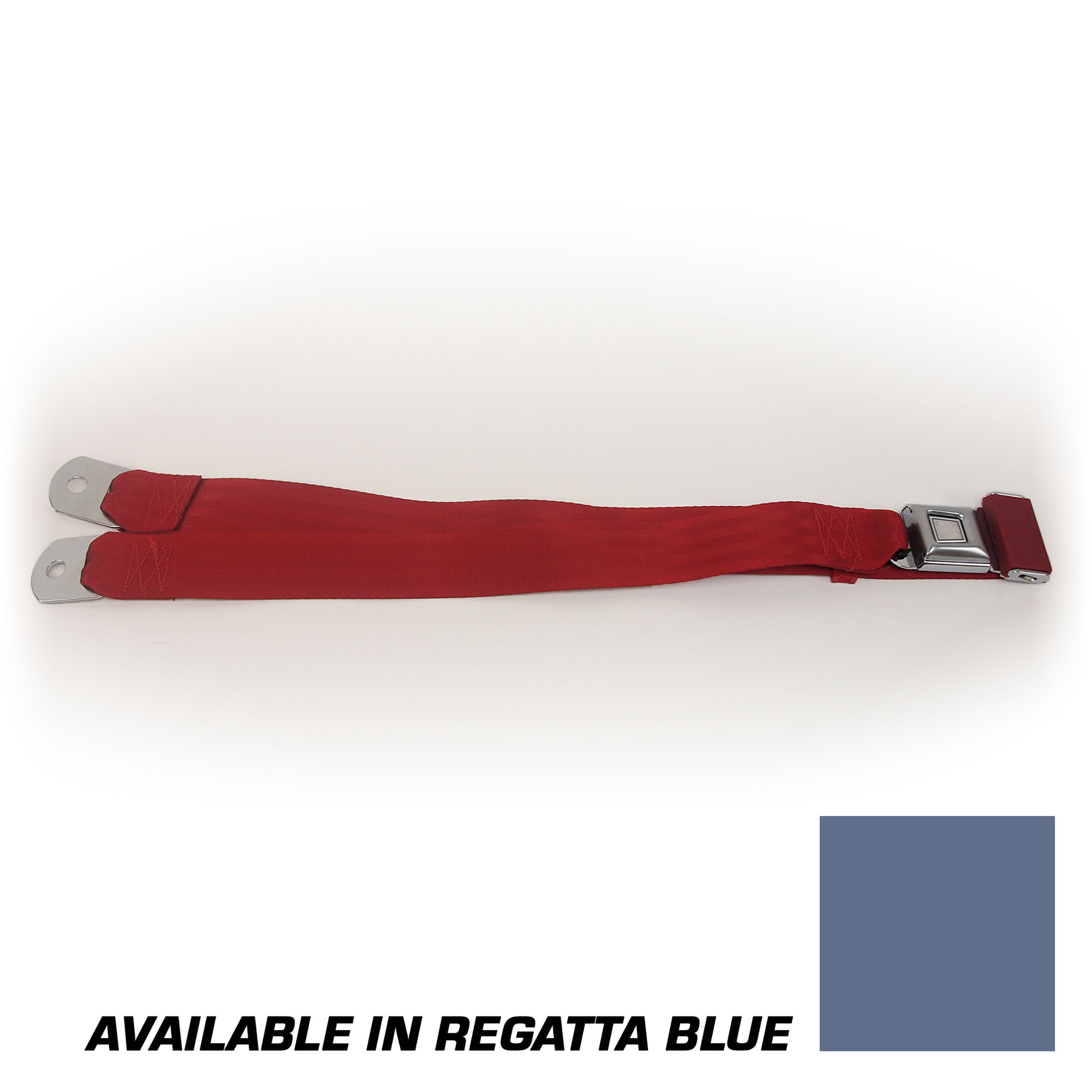 1979-1989 Ford Mustang Lap Belt W/O Hardware Non-Retractable - Starburst Push Button Regatta Blue