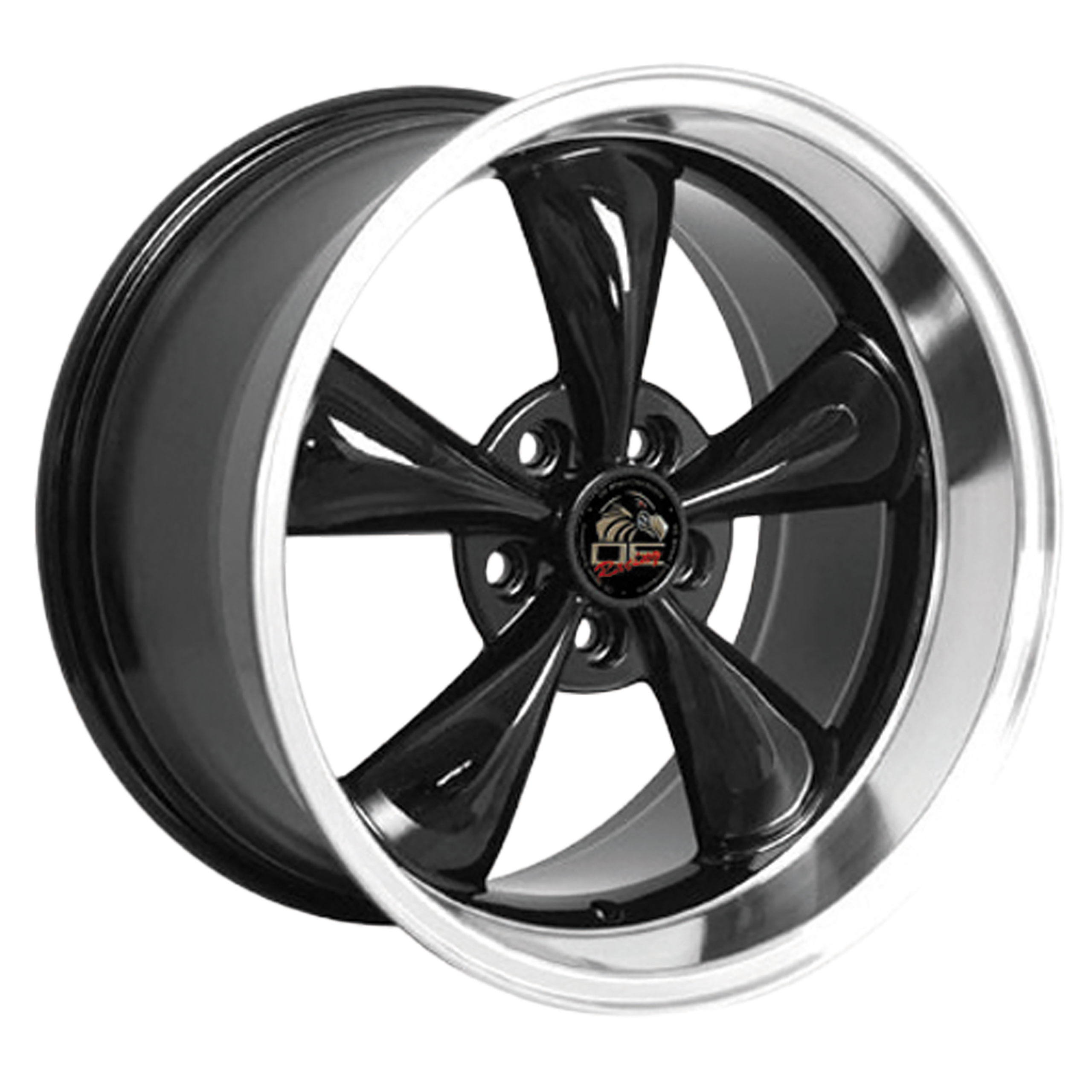 1994-2004 Ford Mustang Bullitt Wheel - Black Machined Lip 18x10 - Rears Only