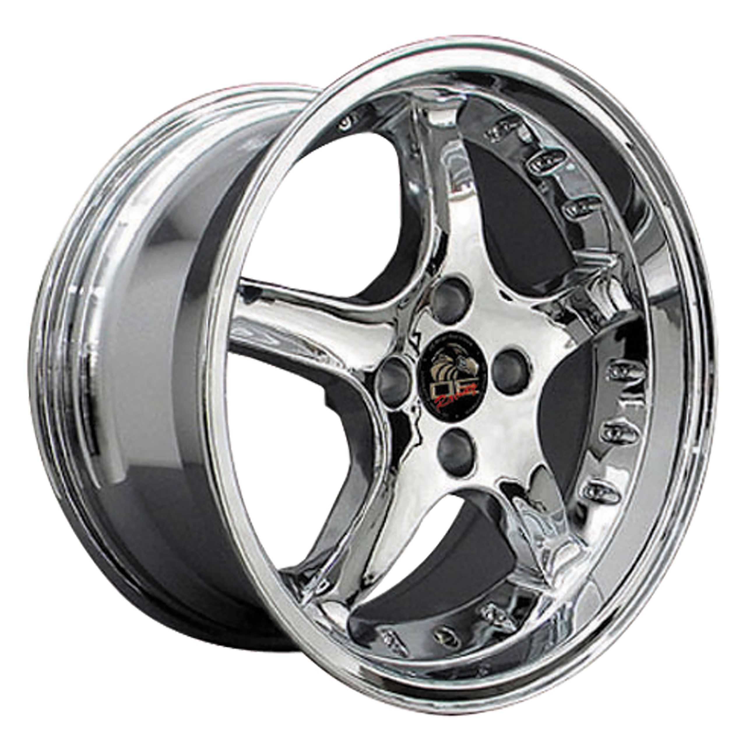 1979-1993 Ford Mustang Cobra R Deep Dish Wheel - Chrome W/Rivets 17x9 - Rears Only