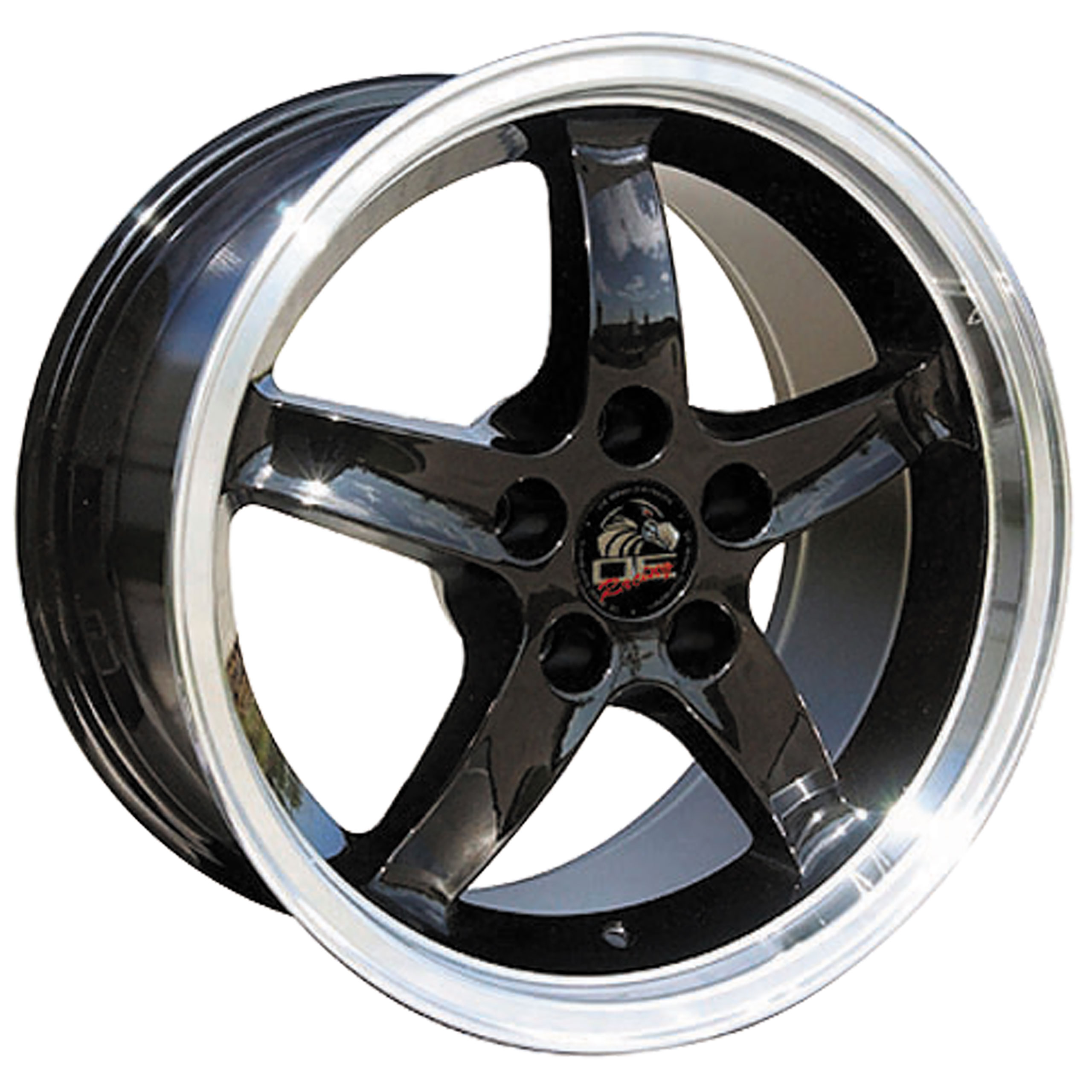 1994-2004 Ford Mustang Cobra R Deep Dish Wheel - Black Machined Lip 17x9