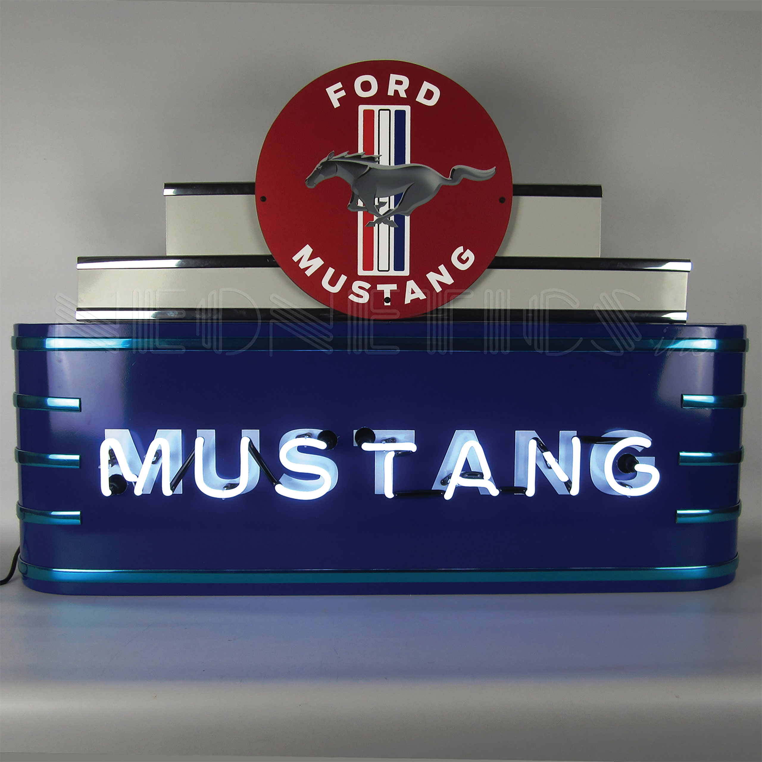 1964-2021 Ford Mustang Art Decco Marquee Mustang Neon Sign IN Steel Can