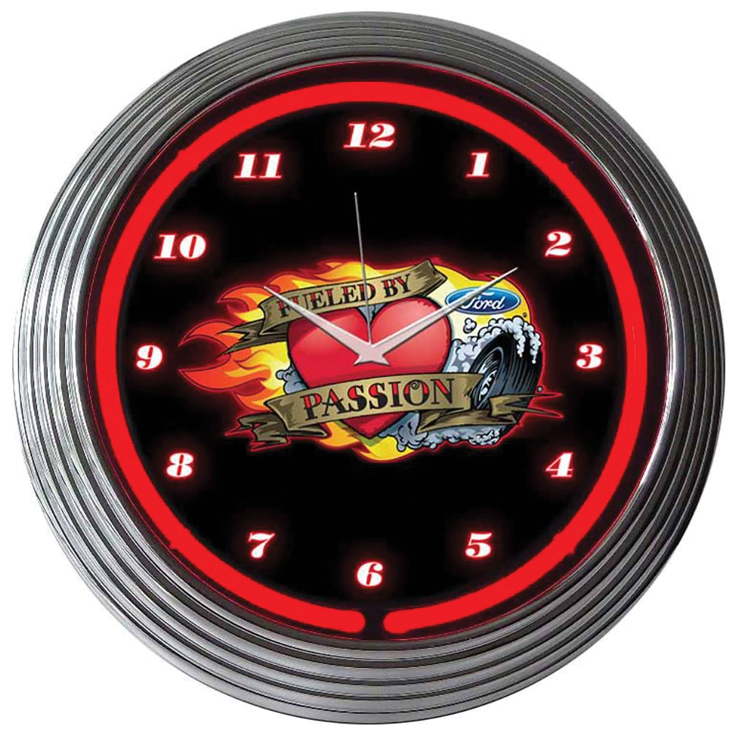 1964-2021 Ford Mustang Fueled By Passion Neon Clock