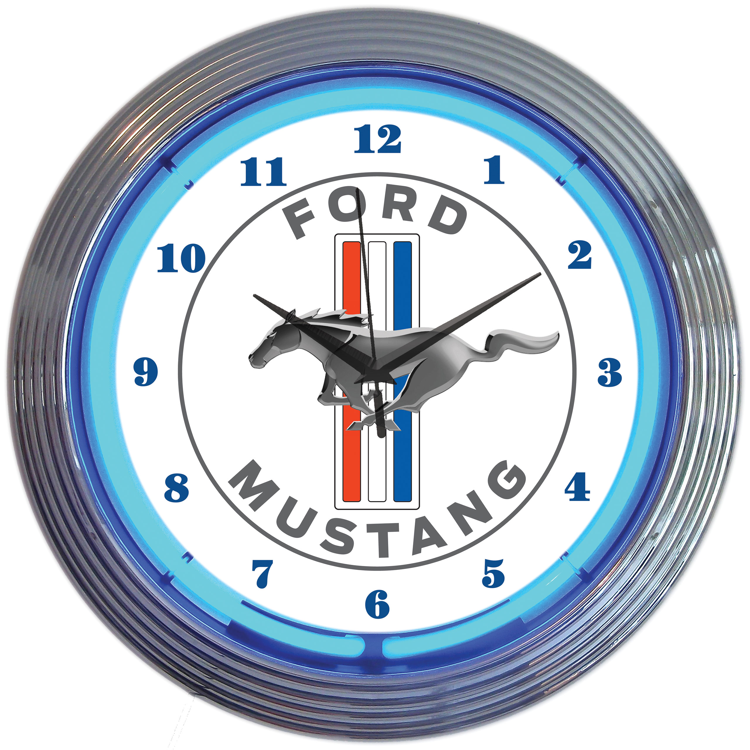 1964-2021 Ford Mustang Blue Neon Clock