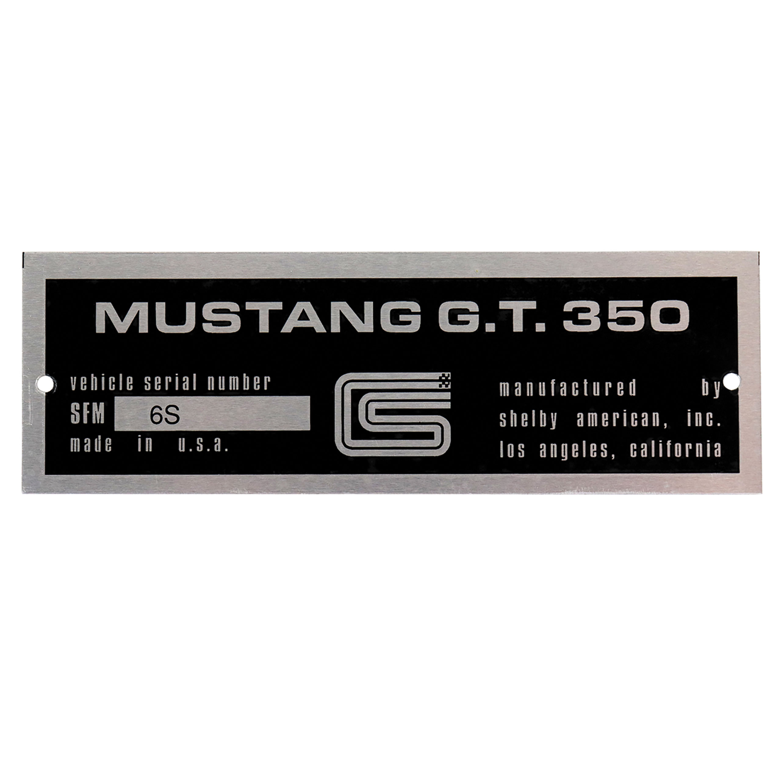 1966-1966 Ford Mustang DATA PLATE 66 SHELBY