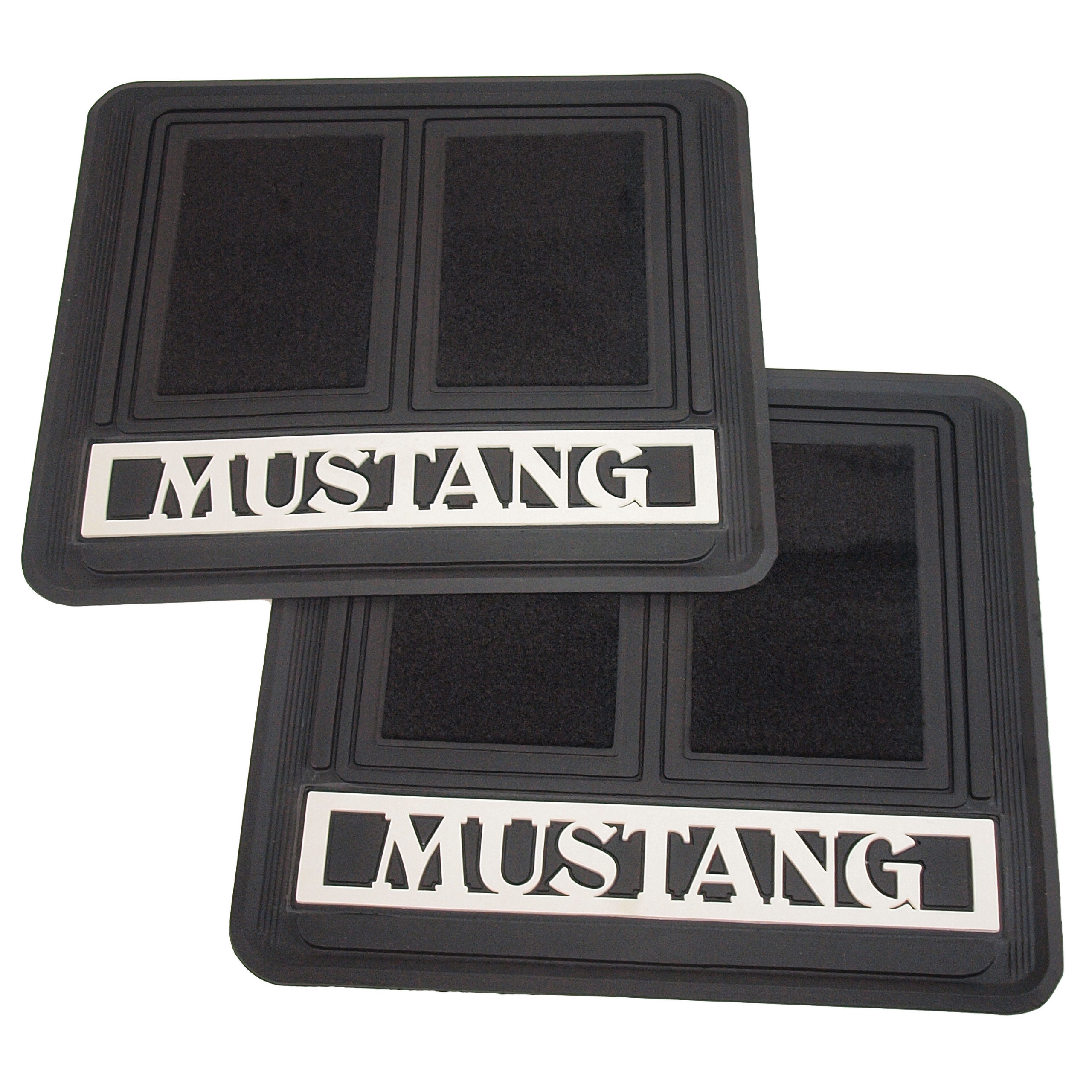 1965-2004 Ford Mustang REAR FLOOR MATS PAIR BLACK CARPET/R