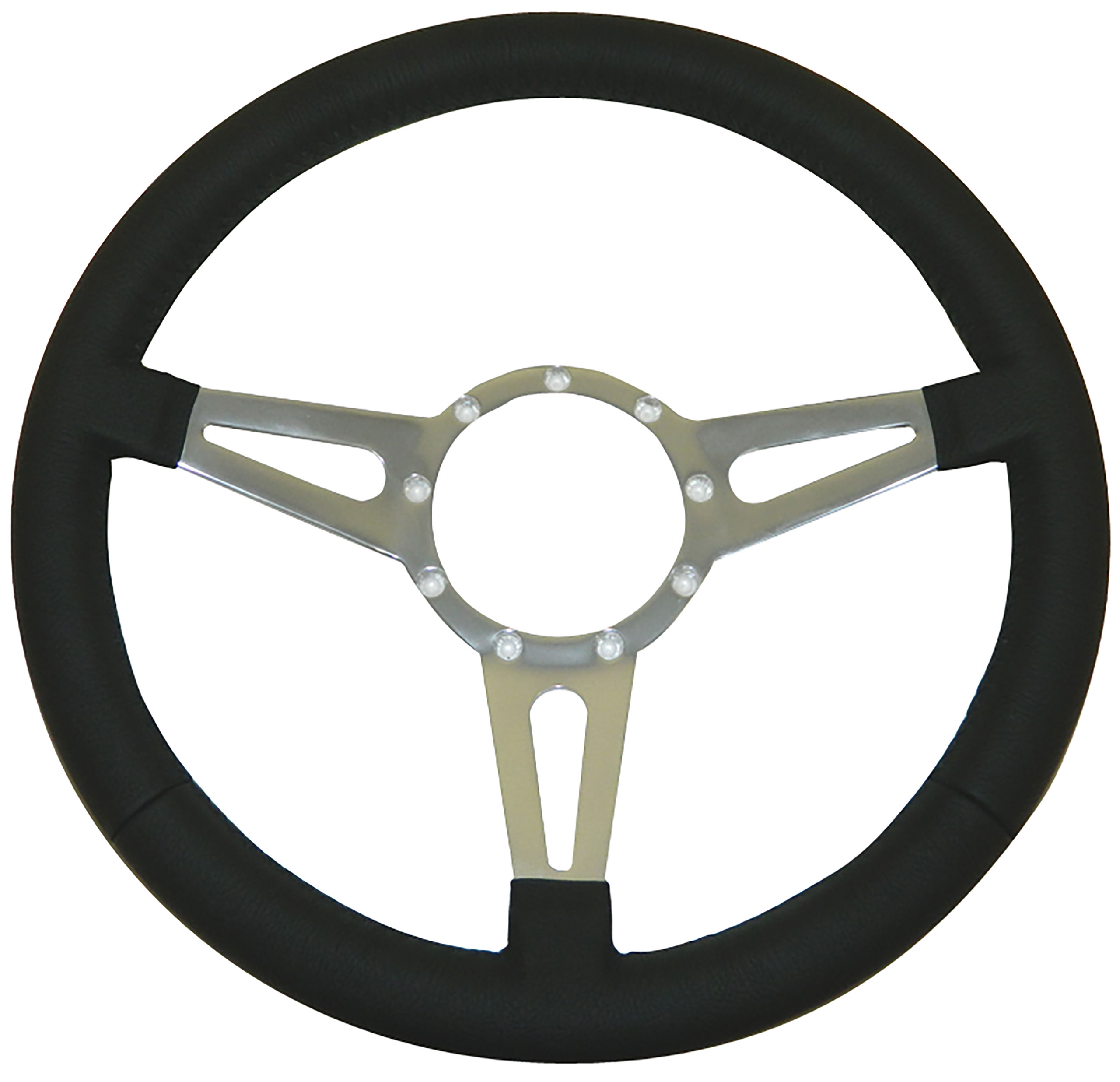 1965-1973 Ford Mustang Classic Tear Drop 9-Bolt Wheel W/Black Leather Rim - 14" Diameter