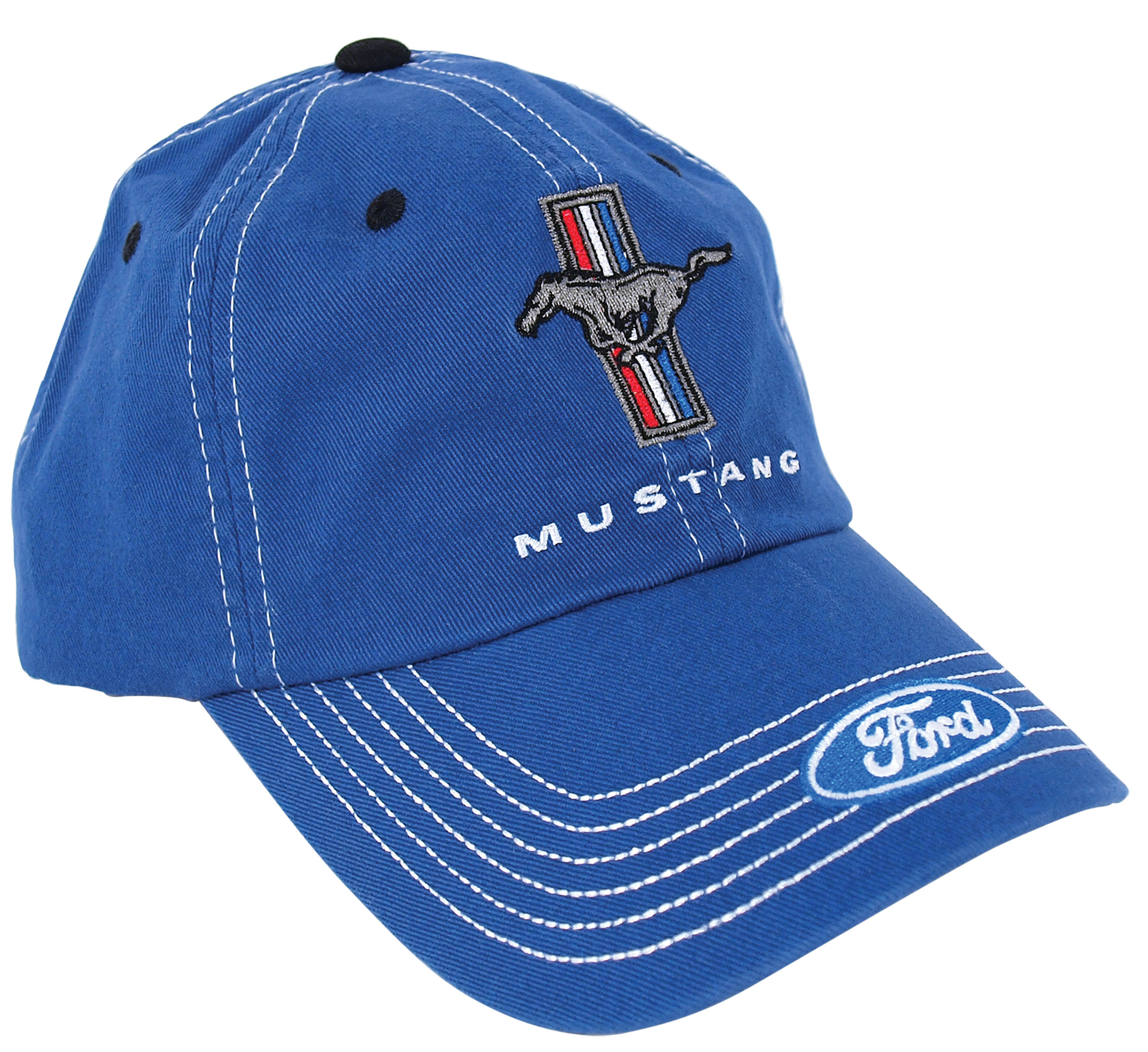 1964-2021 Ford Mustang Cap - Mustang Blue W/Pony Tri-Bar