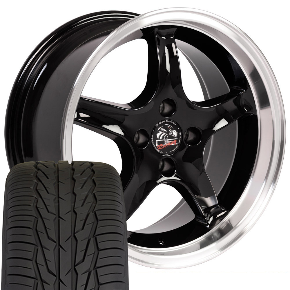 1979-1993 Ford Mustang Mounted Tire & Wheel Package - 17" Cobra R Style - Black W/Extensa HP Tires