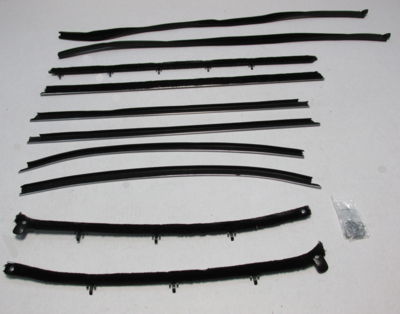 1968 Chevelle Coupe Superkit Authentic Window Felts Whiskers Kit & Glass Run Set (10pcs)