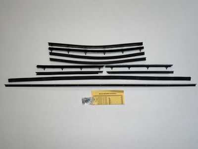 1969-72 Chevelle Concourse 4 Door Station Wagon With Tailgate Inner & Outer Authentic Window Felts Whiskers Kit (10pcs)