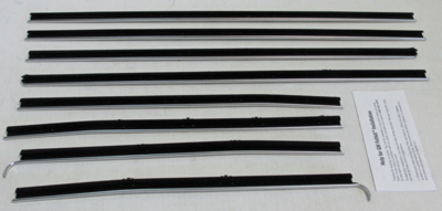 1966-67 Chevelle 2 Door Hardtop Replacement Window Felts Whiskers Kit (8pcs)