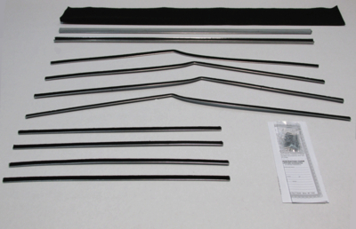 1955-57 Chevy 4 Door Hardtop Bel Air Authentic Window Felts Whiskers Kit (10pcs)