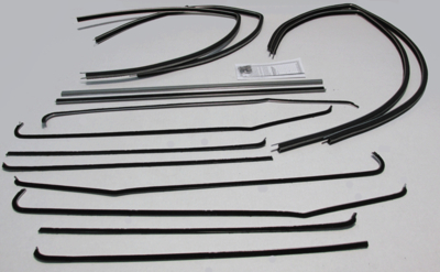 1955-57 Bel Air Deluxe 2 Door Sedan Authentic Window Felts Whiskers Kit Upper & Lower Channels (14pcs)